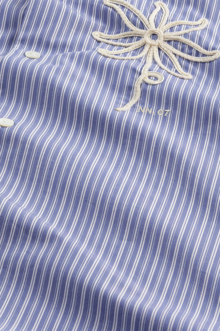 NN07 Quinsy 5322 Long Sleeve Shirt in Blue Stripe