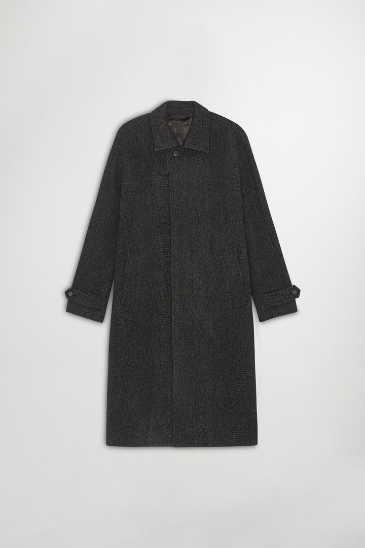 NN07 Gibson 8449 Brushed Wool Coat in Antracite Melange | Buster McGee