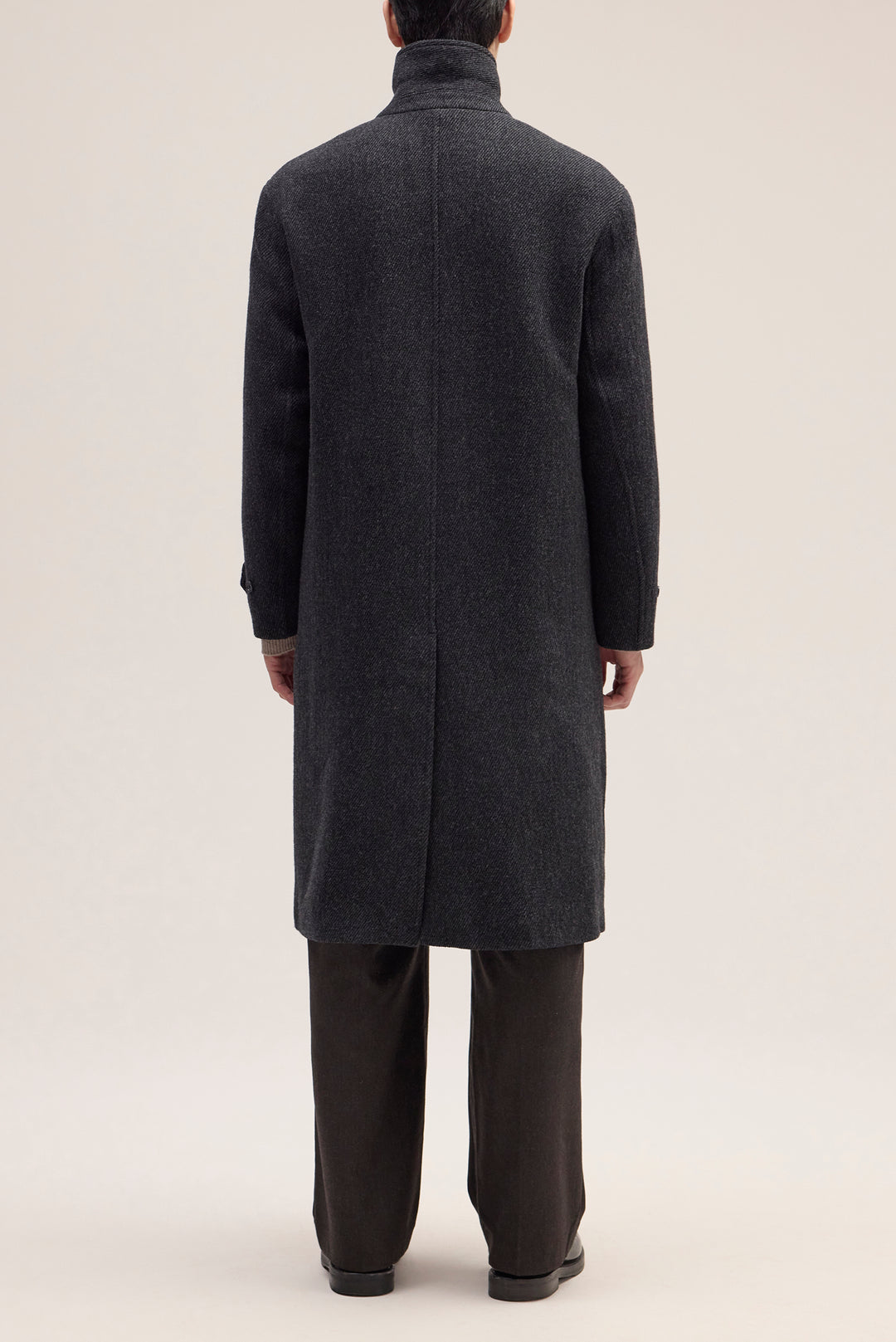 NN07 Gibson 8449 Brushed Wool Coat in Antracite Melange | Buster McGee