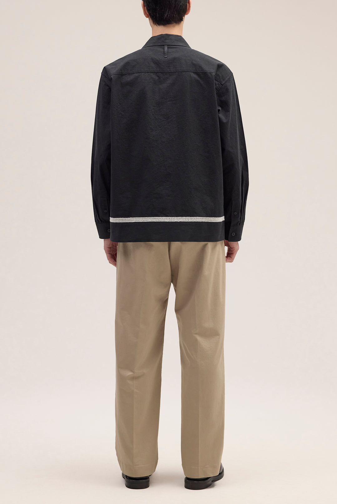 NN07 Reed 50032 Embroidered Overshirt in Black | Buster McGee