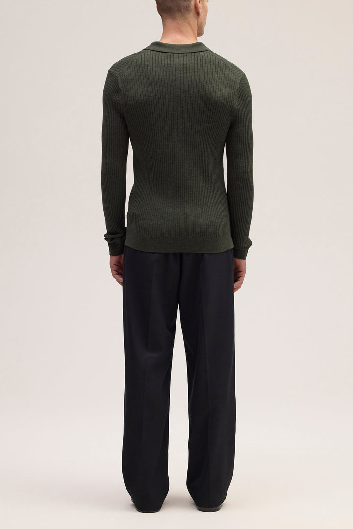 NN07 Paul 60035 LS Polo in Dark Army | Buster McGee