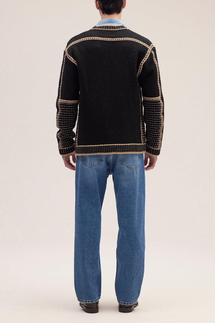 NN07 August Cardigan 60037 in Black | Buster McGee