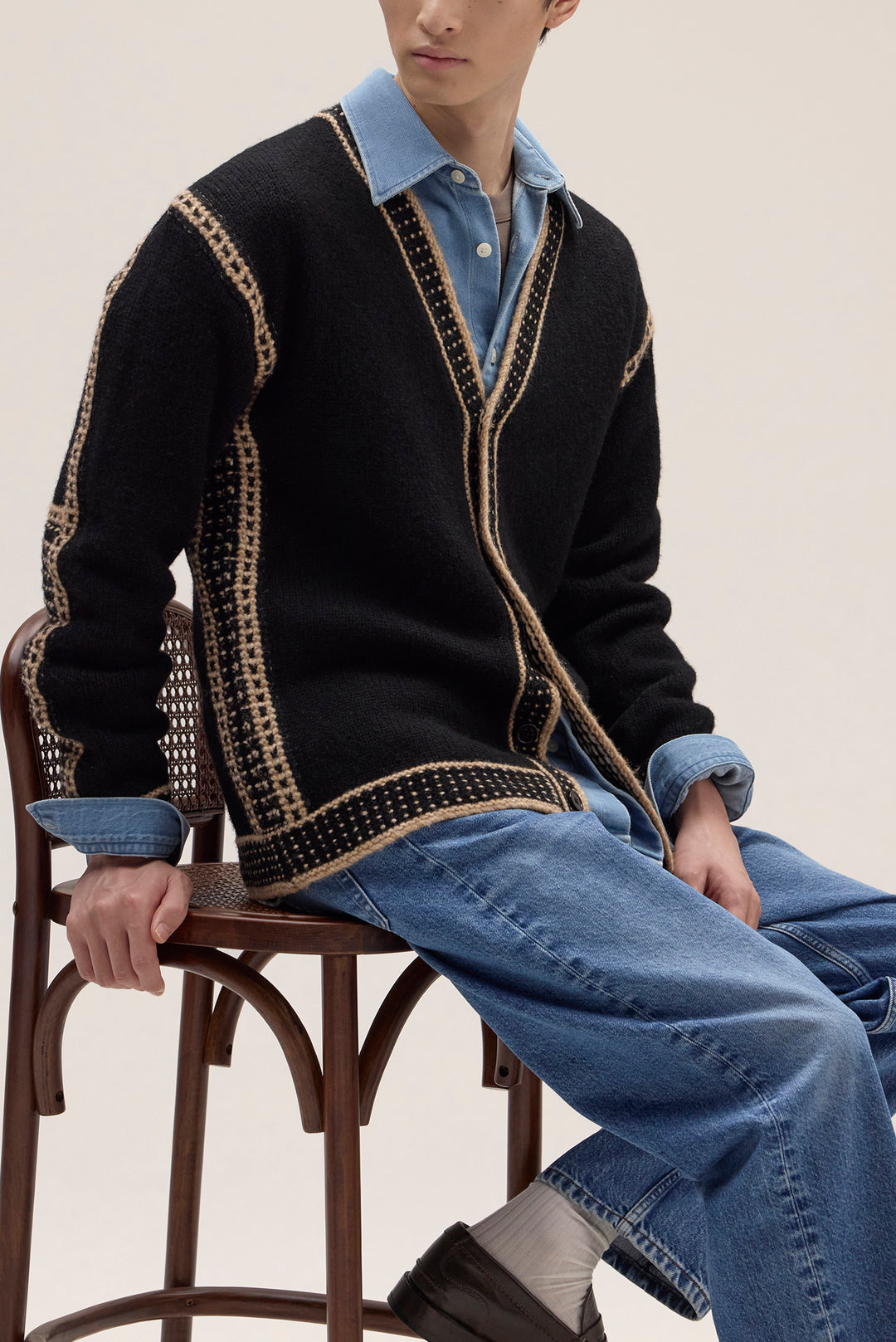 NN07 August Cardigan 60037 in Black | Buster McGee