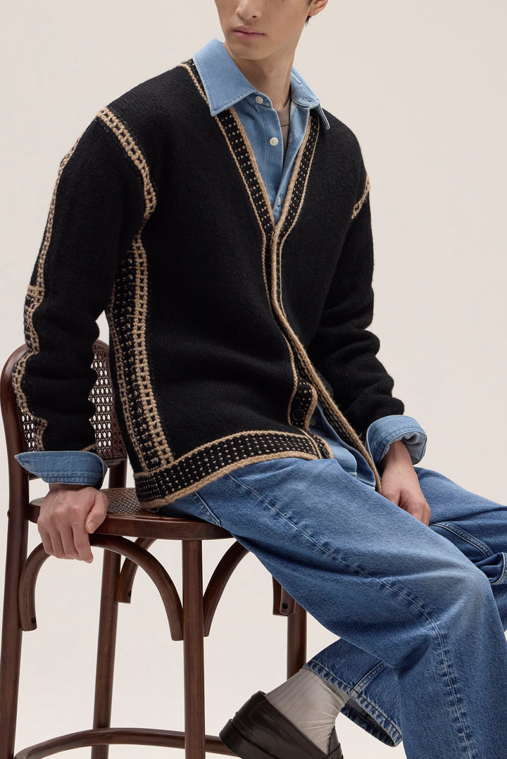 NN07 August Cardigan 60037 in Black | Buster McGee