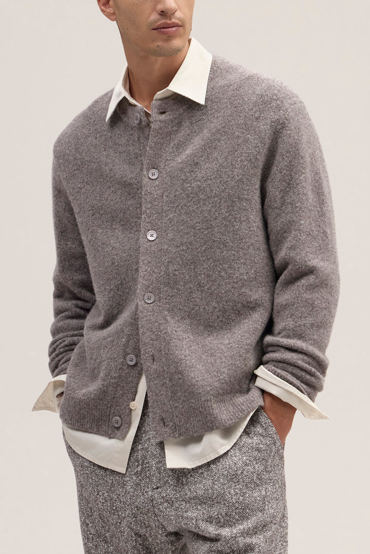 NN07 Jasper Crew Cardigan 6683 in Mable Husk | Buster McGee