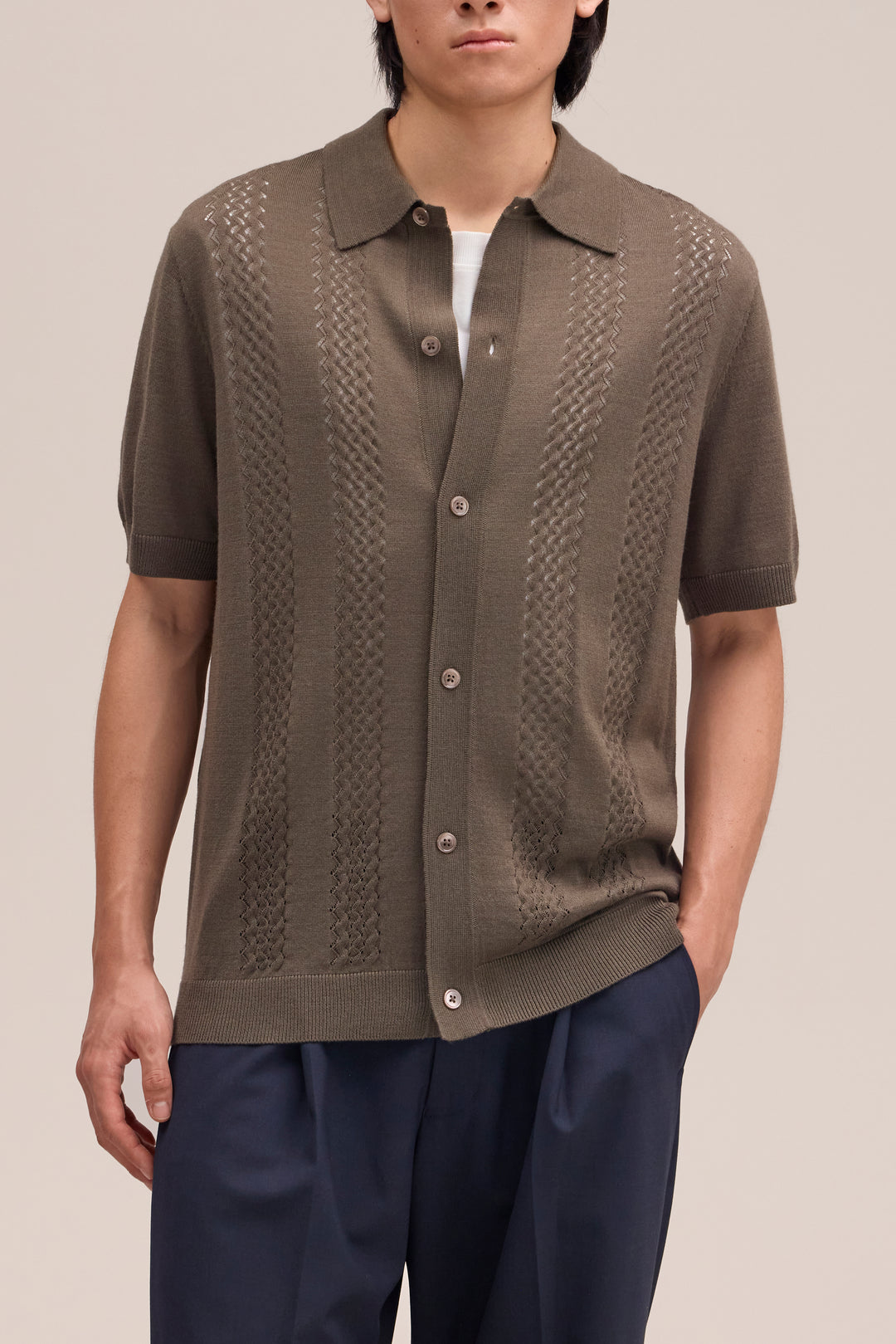 NN07 Thor SS Cardigan 6584 in Mable Husk