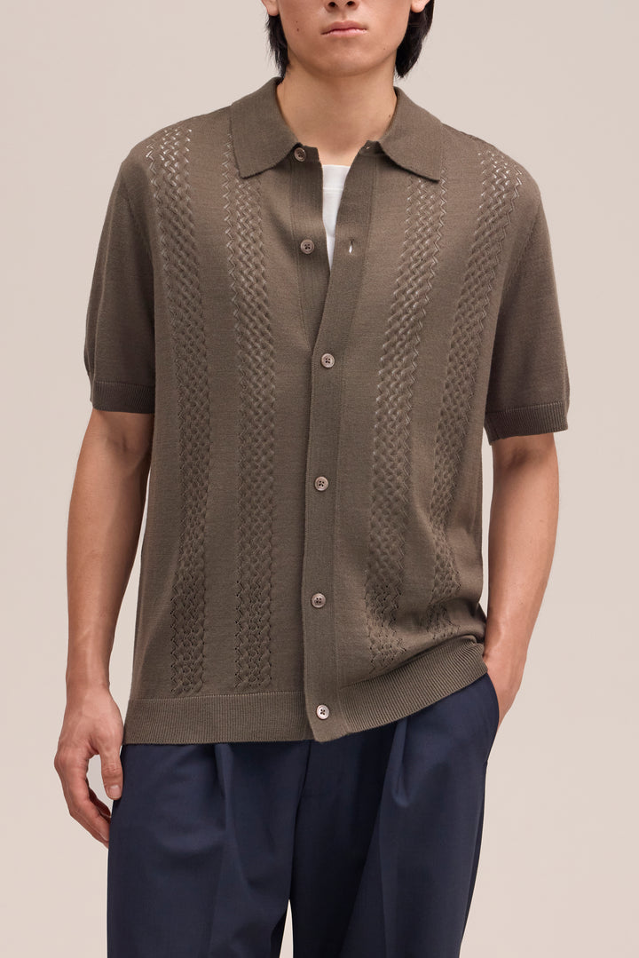 NN07 Thor SS Cardigan 6584 in Mable Husk