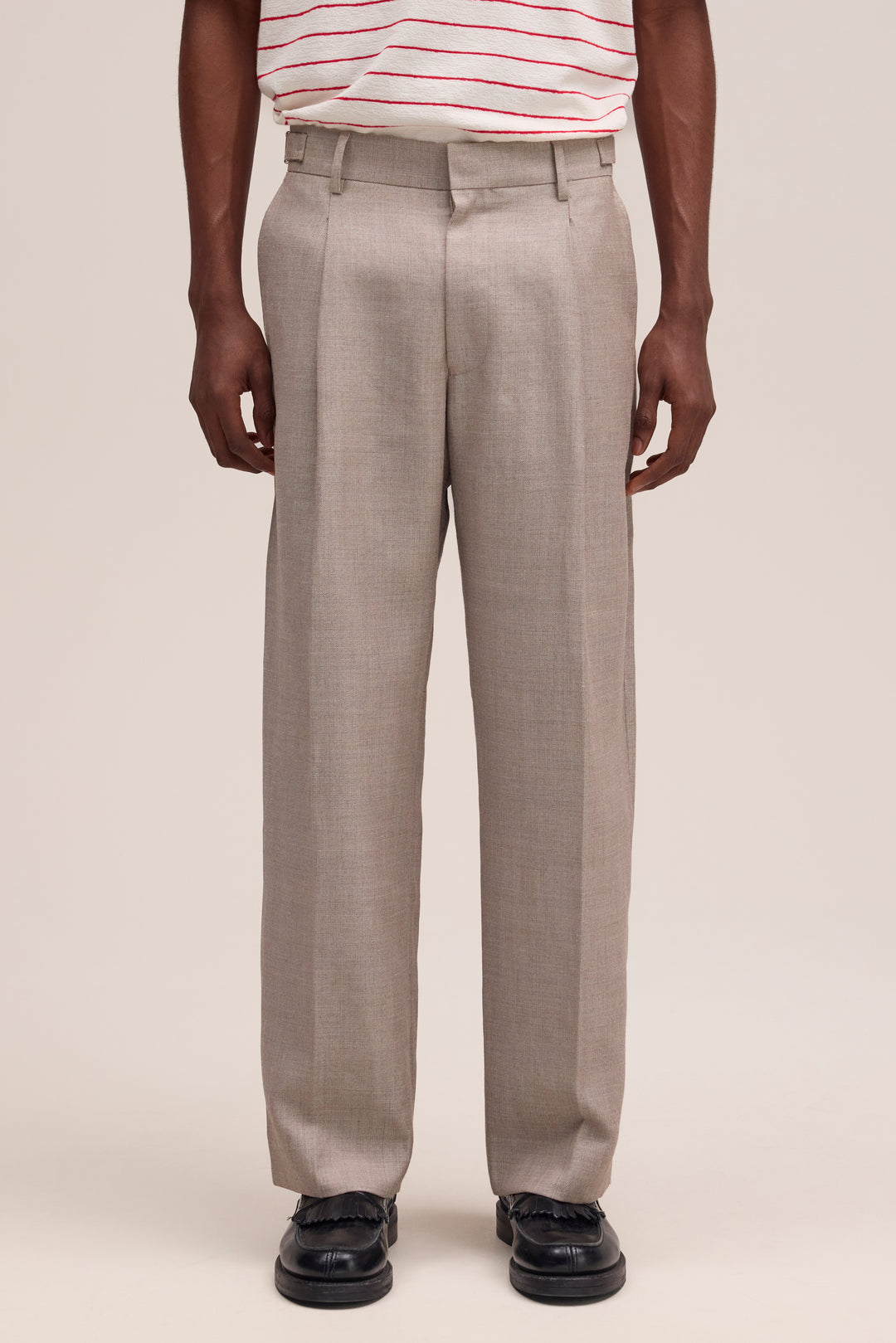 NN07 Kay 10027 Tailored Trousers in Khaki Melange