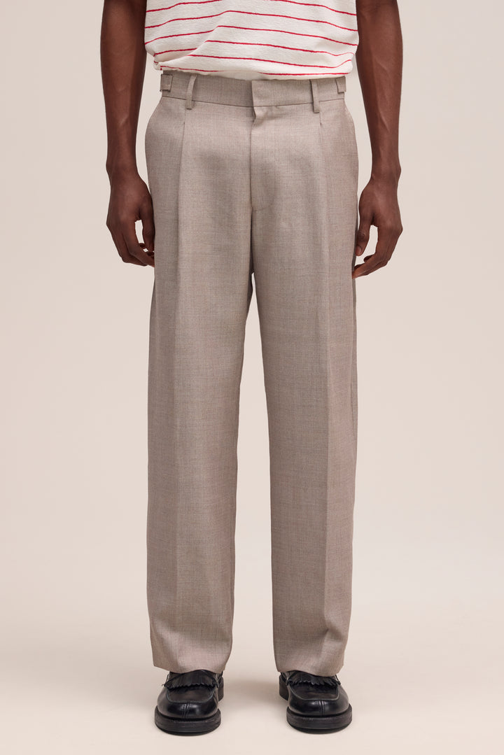 NN07 Kay 10027 Tailored Trousers in Khaki Melange