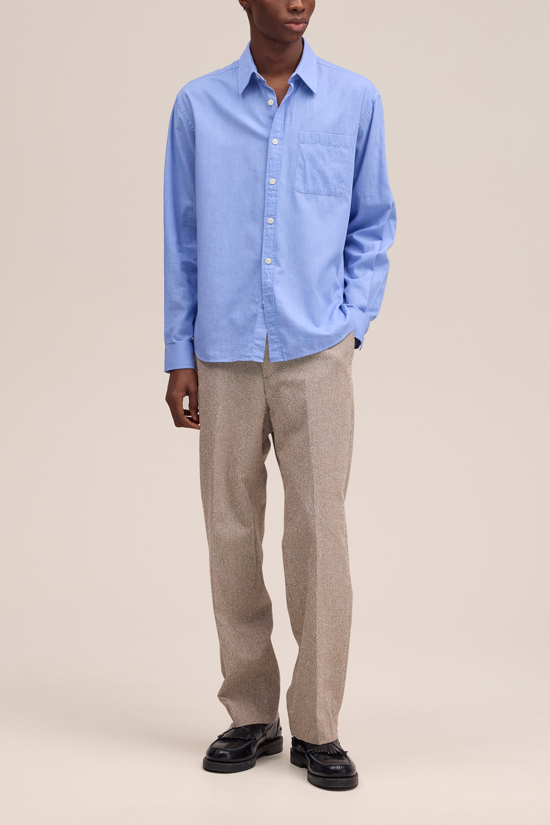 NN07 Deon 50053 LS Shirt in Blue Quartz