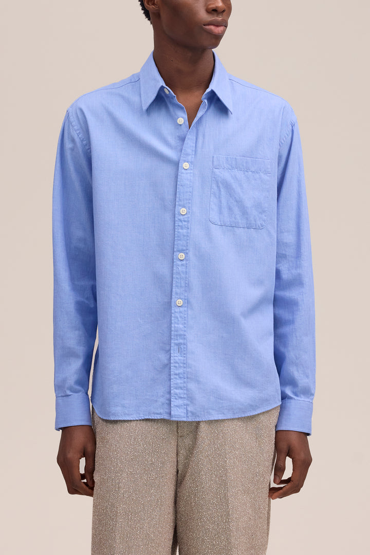 NN07 Deon 50053 LS Shirt in Blue Quartz