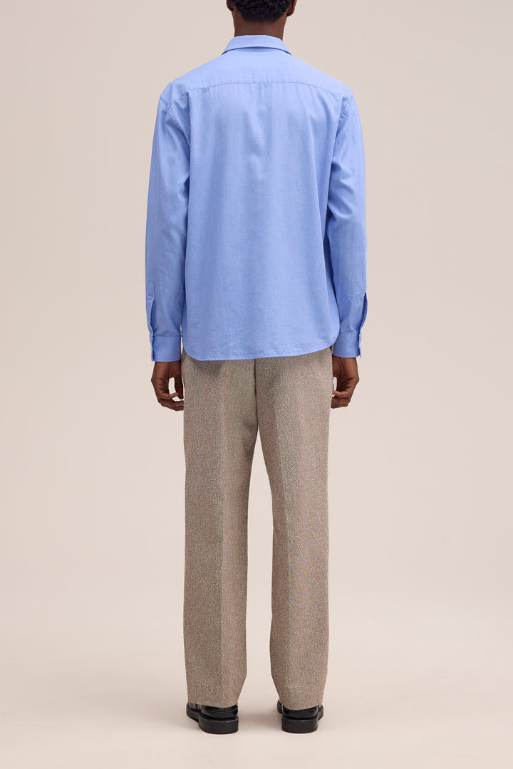NN07 Deon 50053 LS Shirt in Blue Quartz