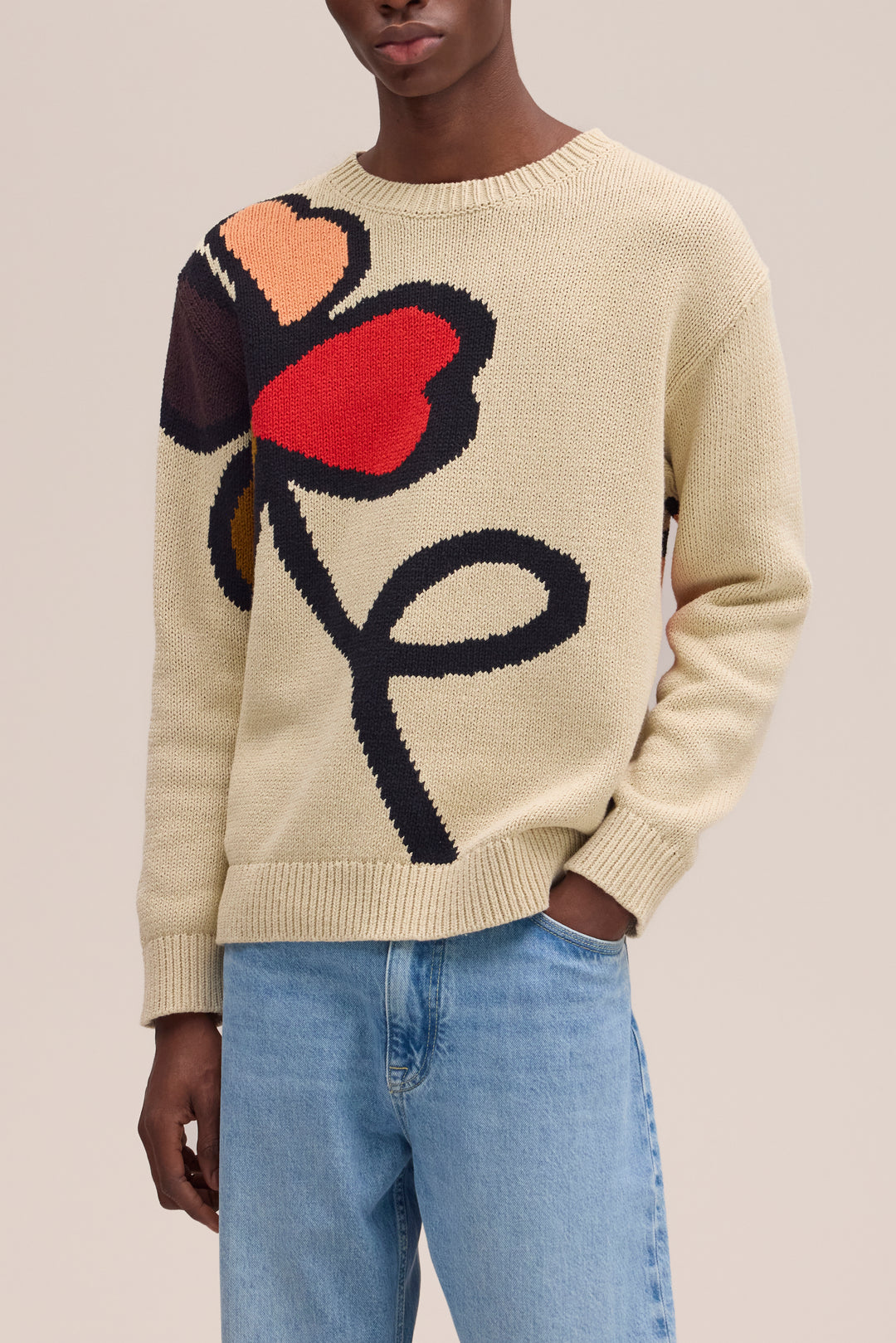 NN07 Todd 60029 Chunky Crewneck Sweater in Ecru | Buster McGee