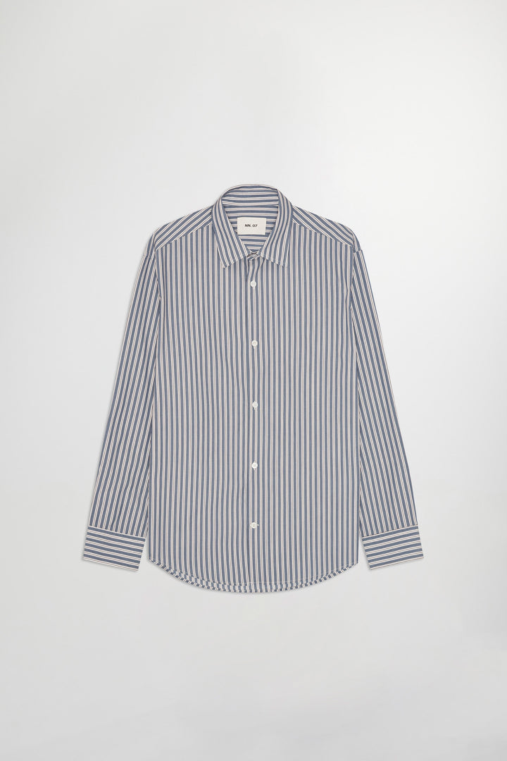 NN07 Freddy 5973 Longsleeve Shirt in Sea Stripe | Buster McGee