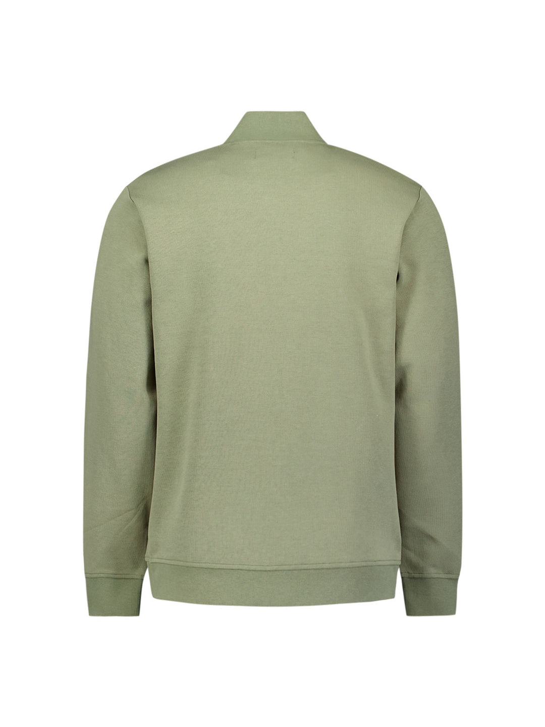 No Excess Full Zipper Jacquard Mix Bomber Sweater in Light Army