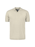 No Excess Short Sleeve V Neck Jacquard Polo in Cement | Buster McGee