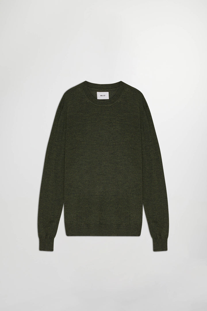 NN07 Ted 6605 Longsleeve Wool Pullover in Dark Army | Buster McGee