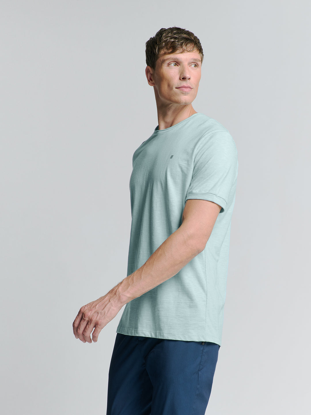 No Excess Crewneck Slub Tee in Ice | Buster McGee