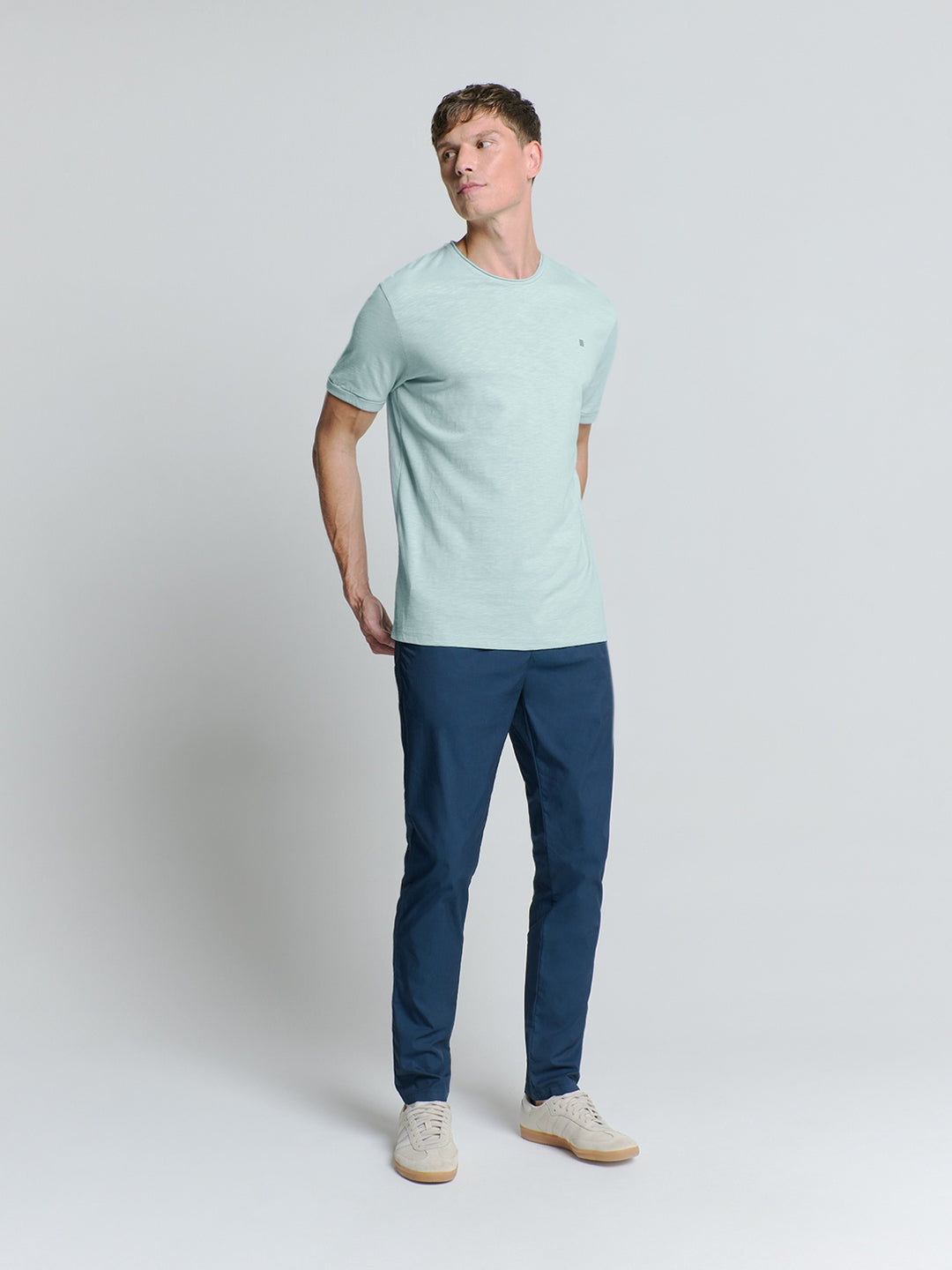 No Excess Crewneck Slub Tee in Ice | Buster McGee