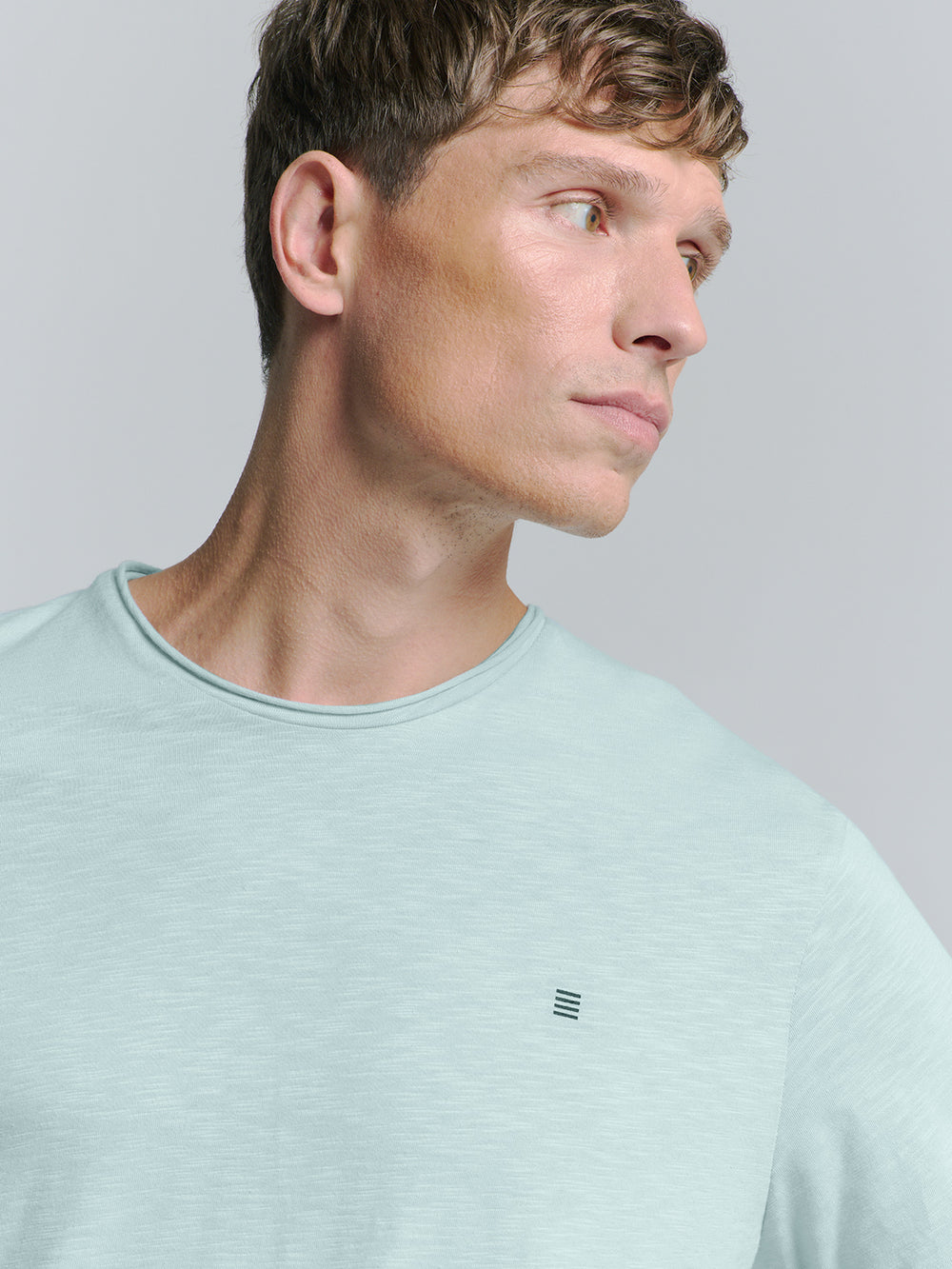 No Excess Crewneck Slub Tee in Ice | Buster McGee
