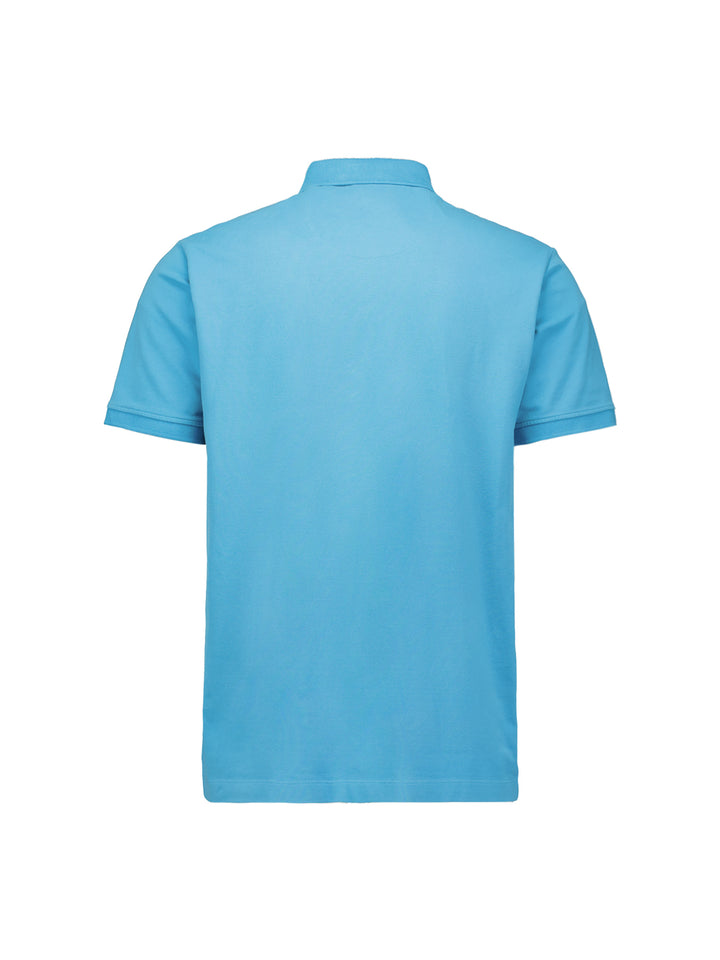 No Excess Garment Dyed Pique Polo in Sea Blue | Buster McGee