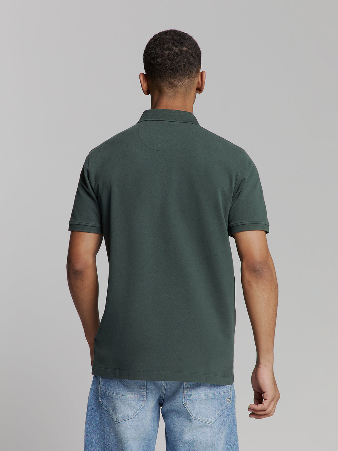 No Excess Garment Dyed Pique Polo in Dark Steel | Buster McGee