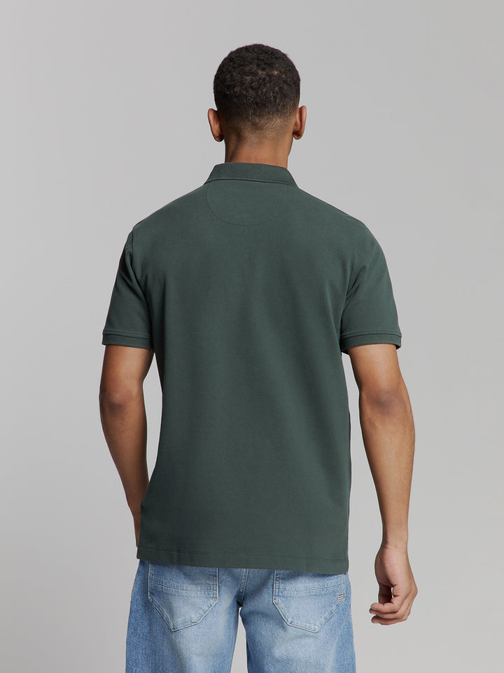 No Excess Garment Dyed Pique Polo in Dark Steel | Buster McGee