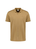 No Excess Solid Stretch V Neck Polo in Khaki | Buster McGee