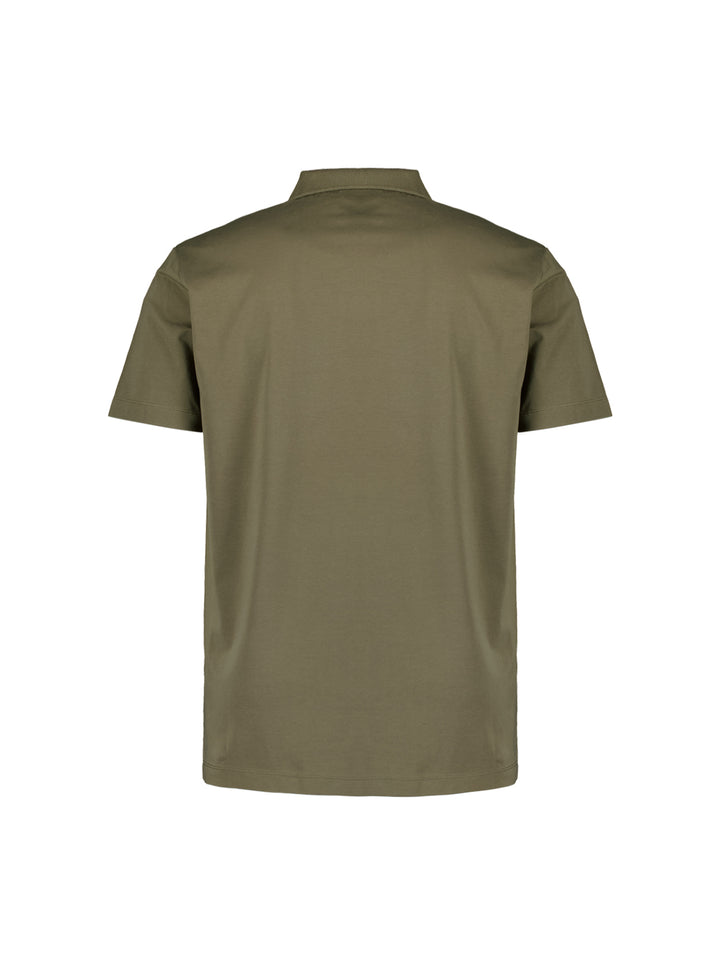 No Excess Solid Stretch V Neck Polo in Dark Moss | Buster McGee