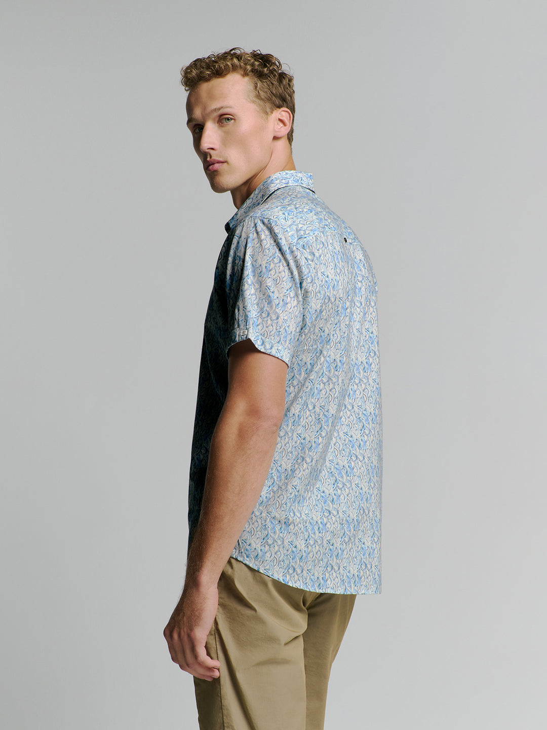 No Excess Allover Printed SS Shirt in Cloud | Buster McGee