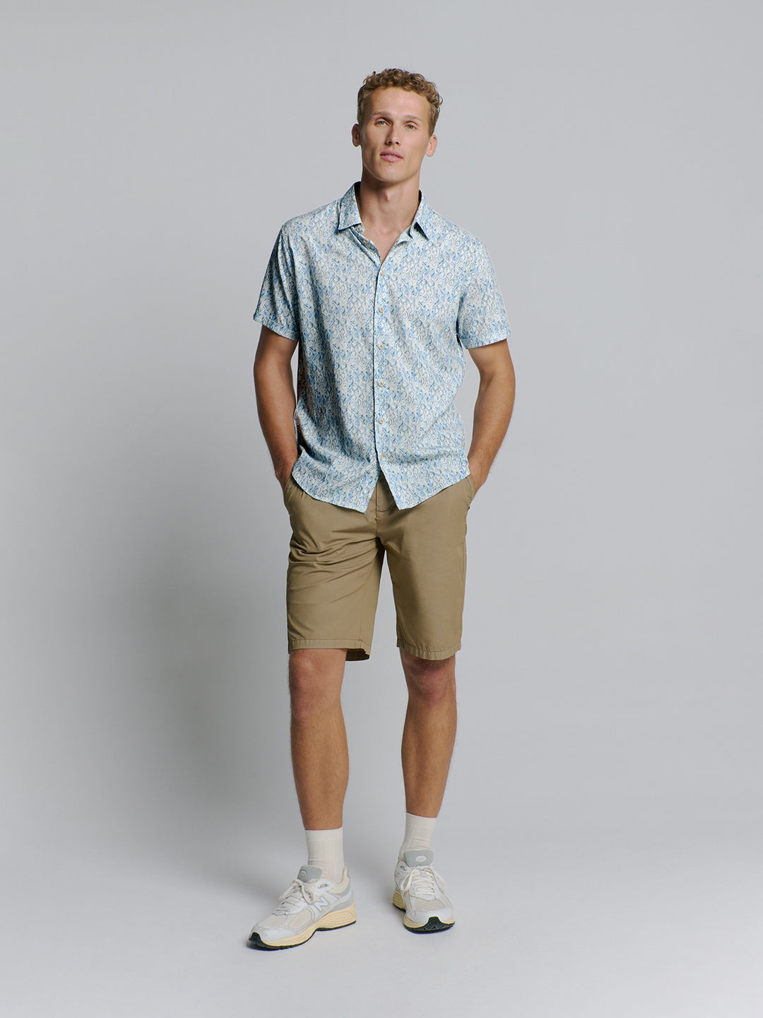 No Excess Allover Printed SS Shirt in Cloud | Buster McGee