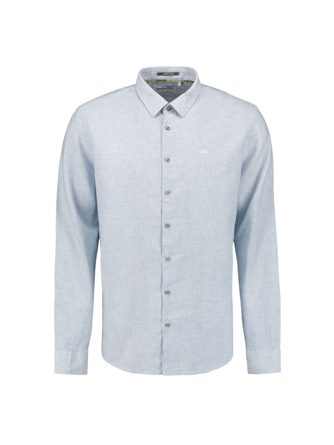 No Excess Cotton-Blend Vertical Striped Shirt in Cloud | Buster McGee
