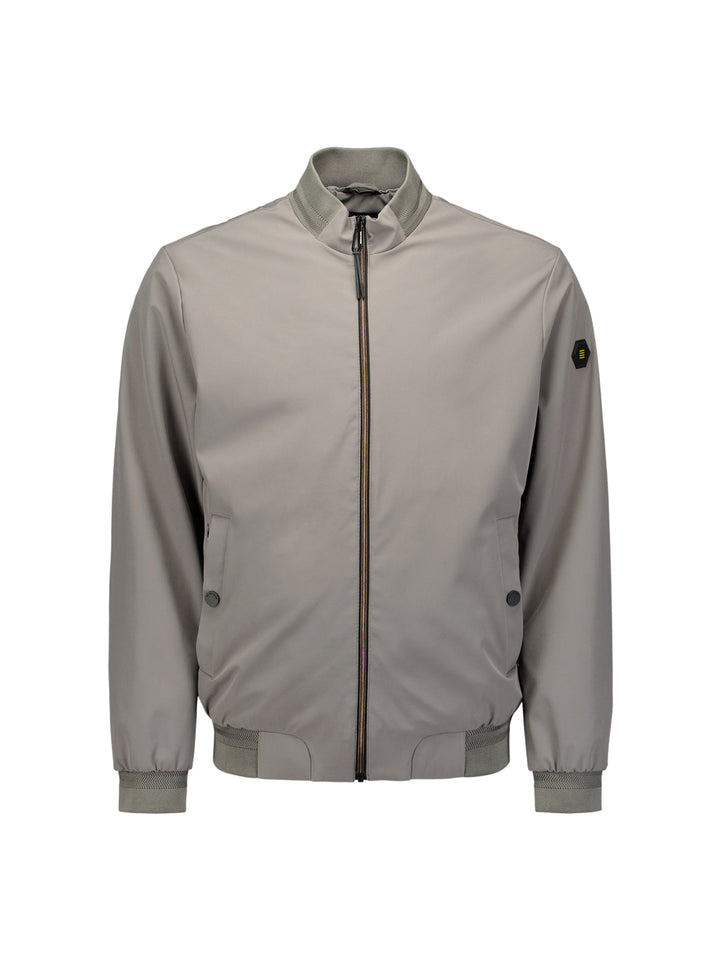 No Excess Short Fit Harrington Jacket in Mid Grey | Buster McGee