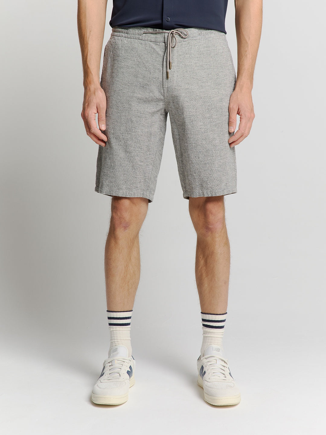 No Excess Men's Linen Blend Shorts in Deep Blue | Buster McGee