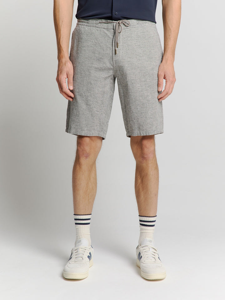 No Excess Men's Linen Blend Shorts in Deep Blue | Buster McGee