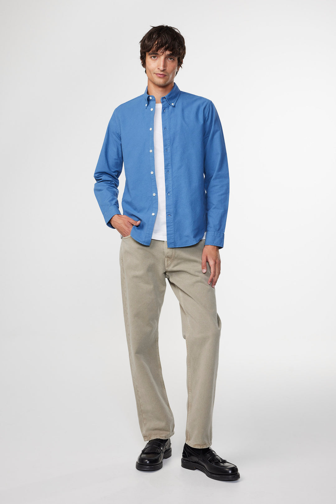 NN07 Arne No PKT 5725 Shirt in Gray Blue | Buster McGee