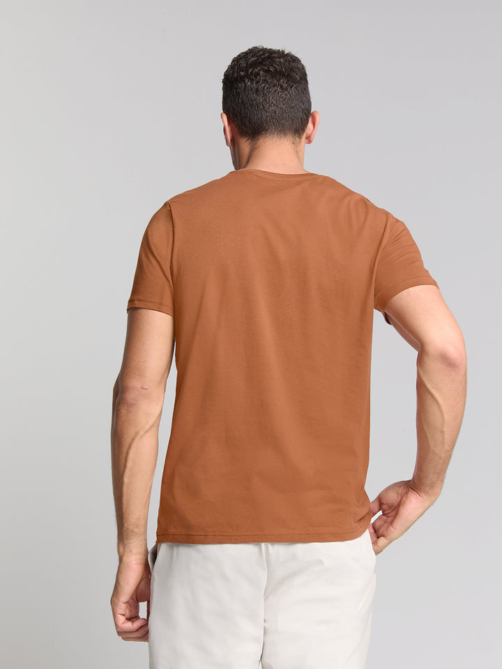 No Excess Solid Basic Crewneck Tee in Caramel | Buster McGee