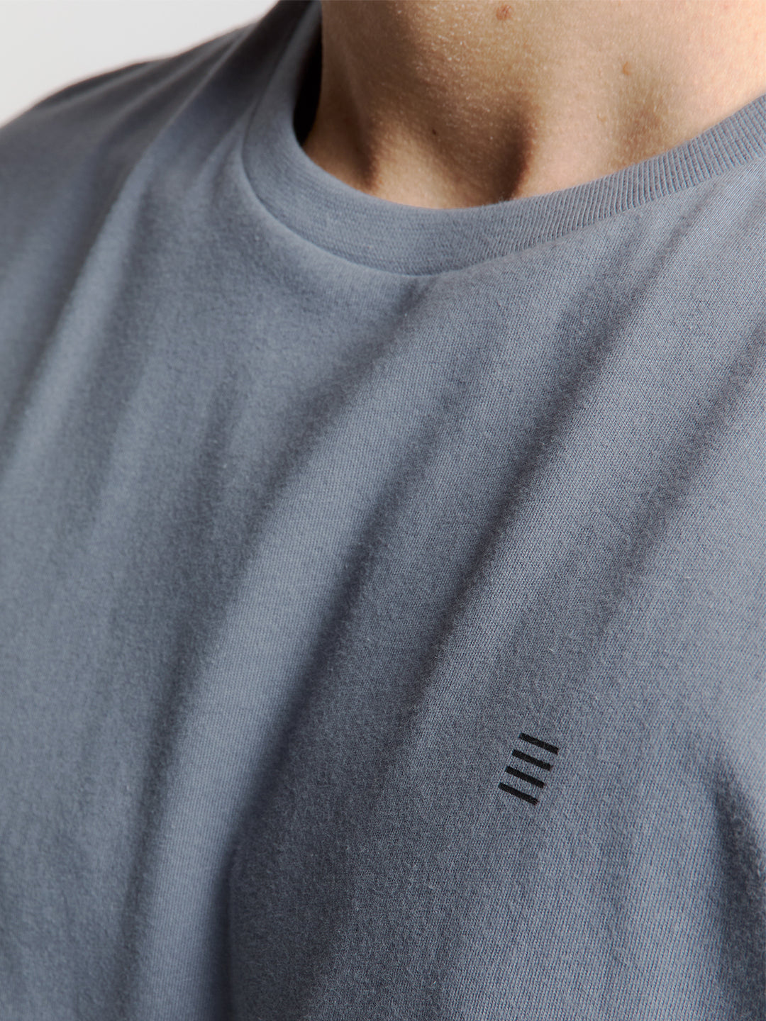 No Excess Solid Basic Crewneck Tee in Washed Blue | Buster McGee