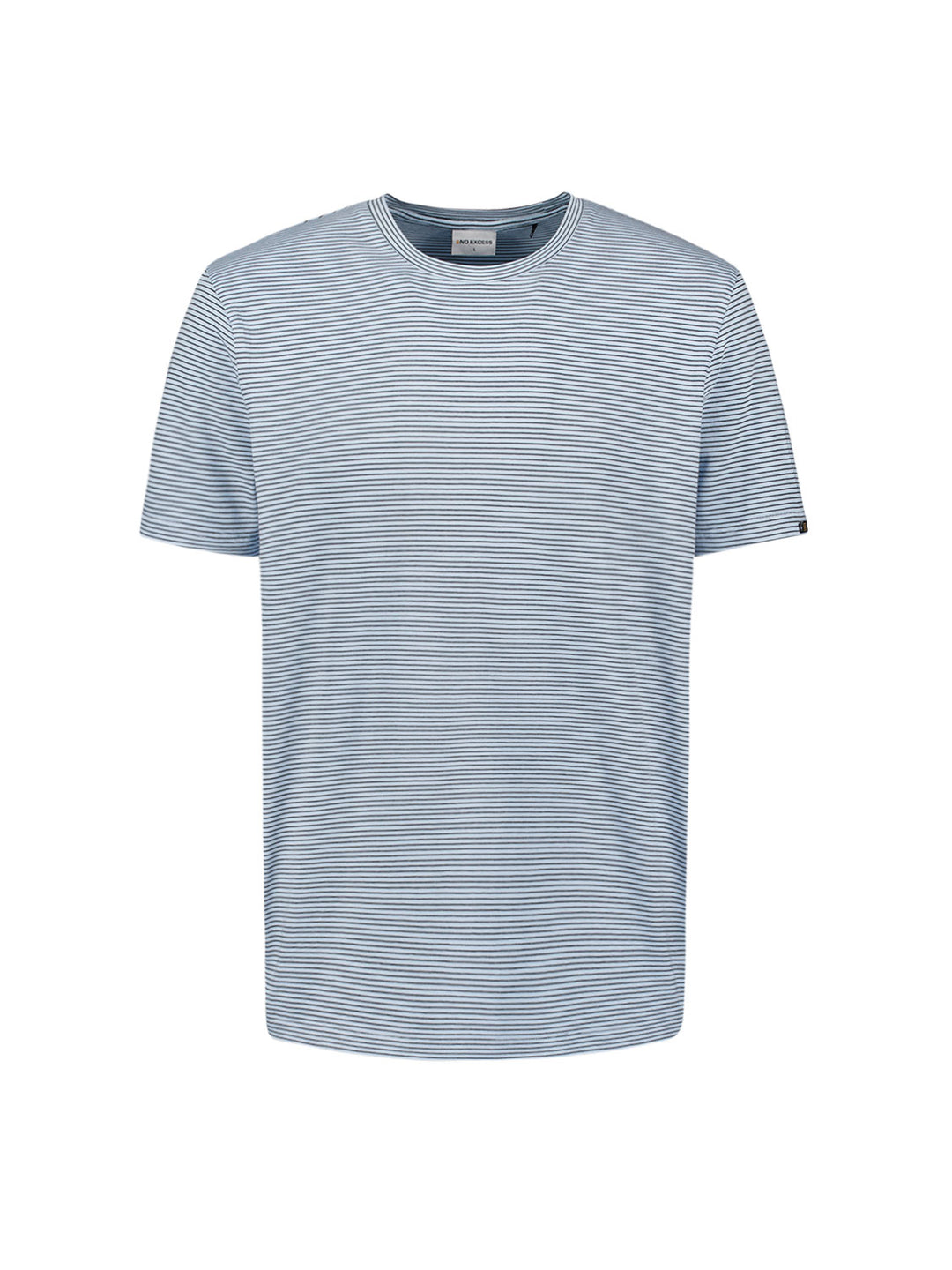 No Excess Crewneck Striped Tee in Sky | Buster McGee