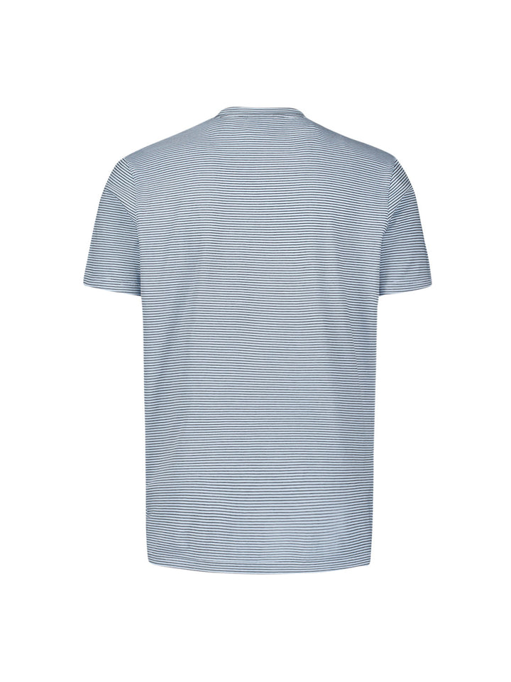 No Excess Crewneck Striped Tee in Sky | Buster McGee