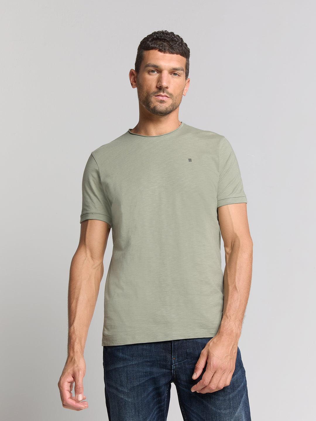 No Excess Crewneck Slub Tee in Smoke | Buster McGee