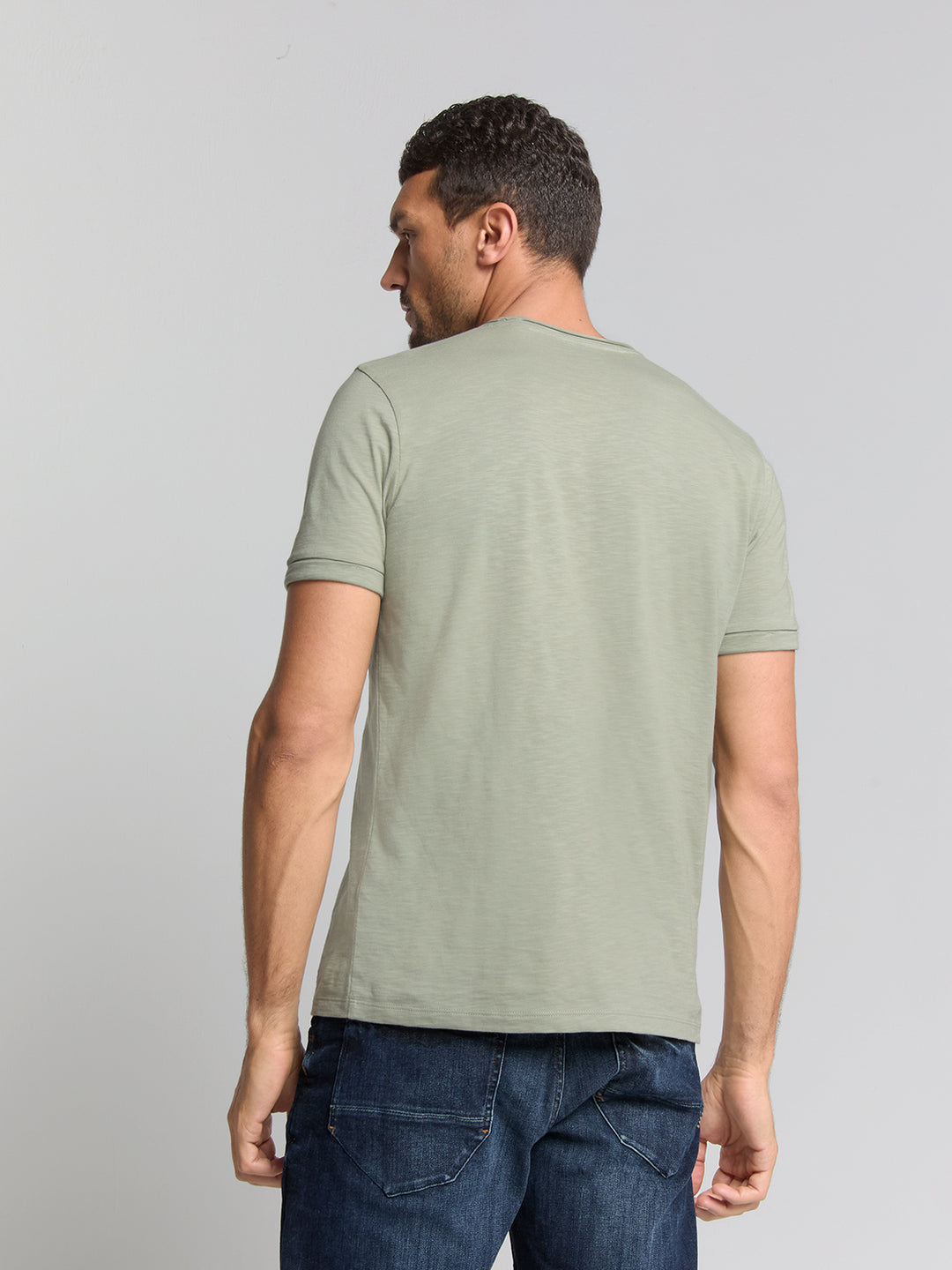 No Excess Crewneck Slub Tee in Smoke | Buster McGee