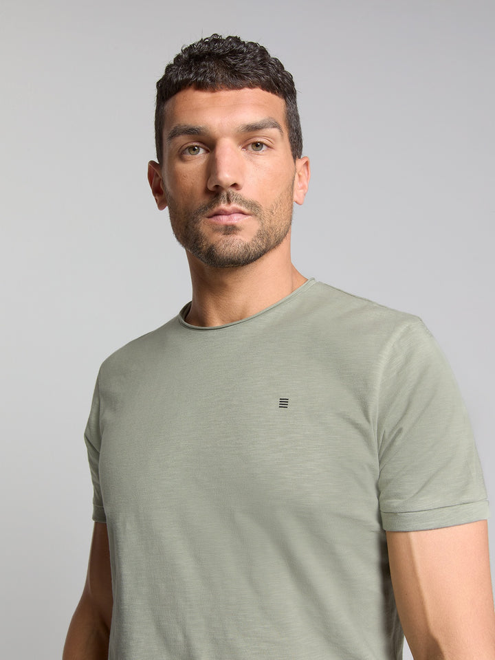 No Excess Crewneck Slub Tee in Smoke | Buster McGee