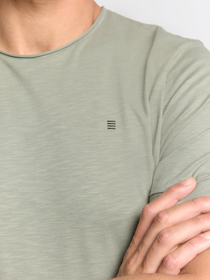 No Excess Crewneck Slub Tee in Smoke | Buster McGee