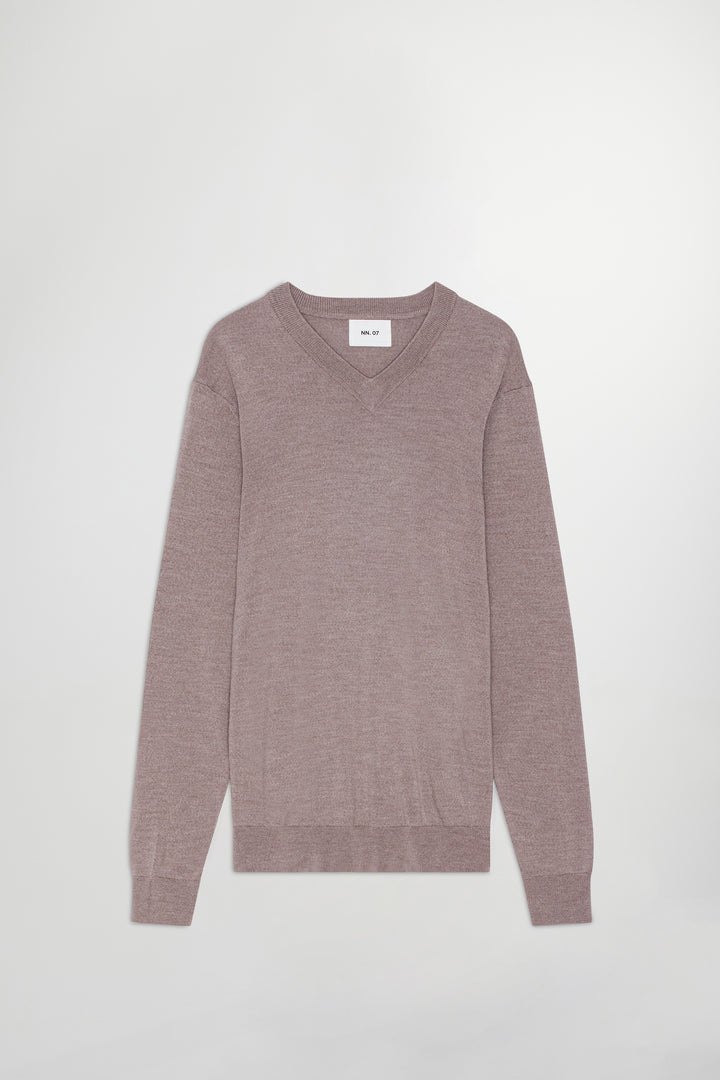NN07 Sergio 6605 V-Neck Sweater in Stone | Buster McGee
