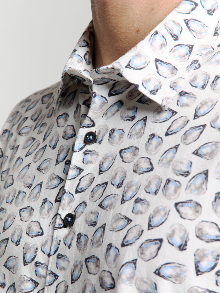 No Excess Allover Printed SS Shirt in Off-White | Buster McGee