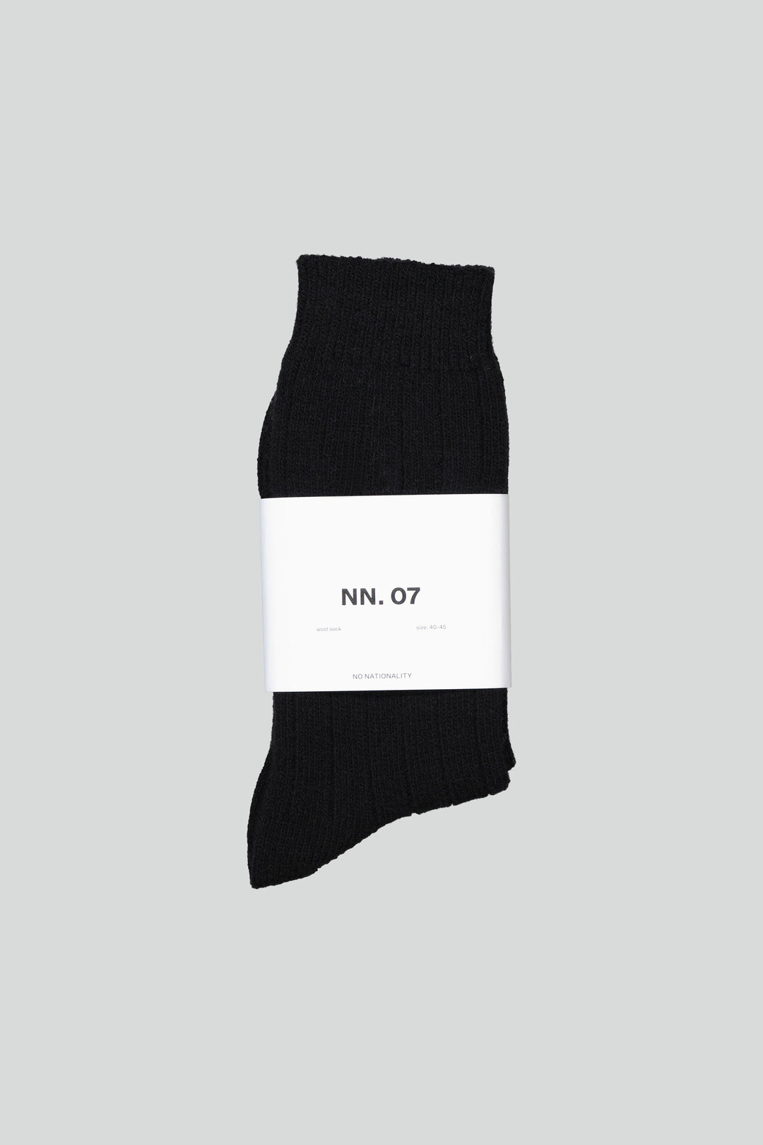 NN07 Sock One Logo 9055 Wool Sock in Black | Buster McGee