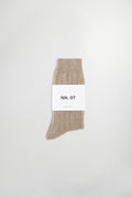 NN07 Sock One Logo 9055 Wool Sock in Timber Wolf | Buster McGee