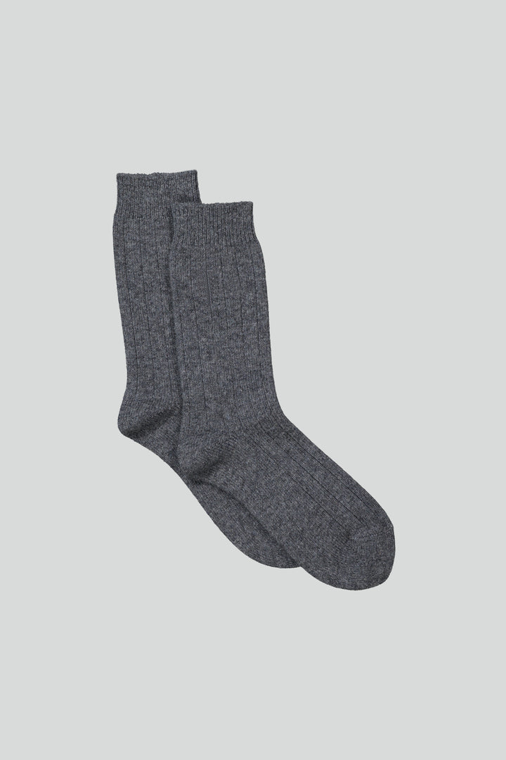 NN07 Sock One Logo 9055 Wool Sock in Antracite Melange | Buster McGee