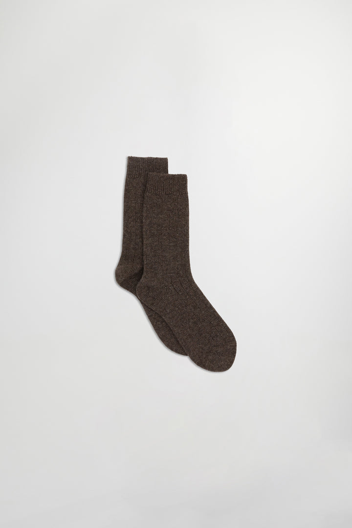 NN07 Sock One Logo 9055 Wool Sock in Mable Husk | Buster McGee